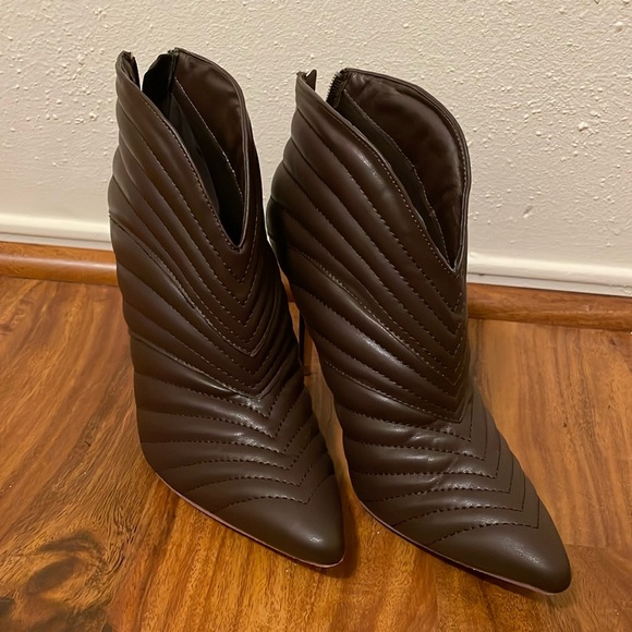 Fashion Nova Leather Booties - Picture 1 of 6